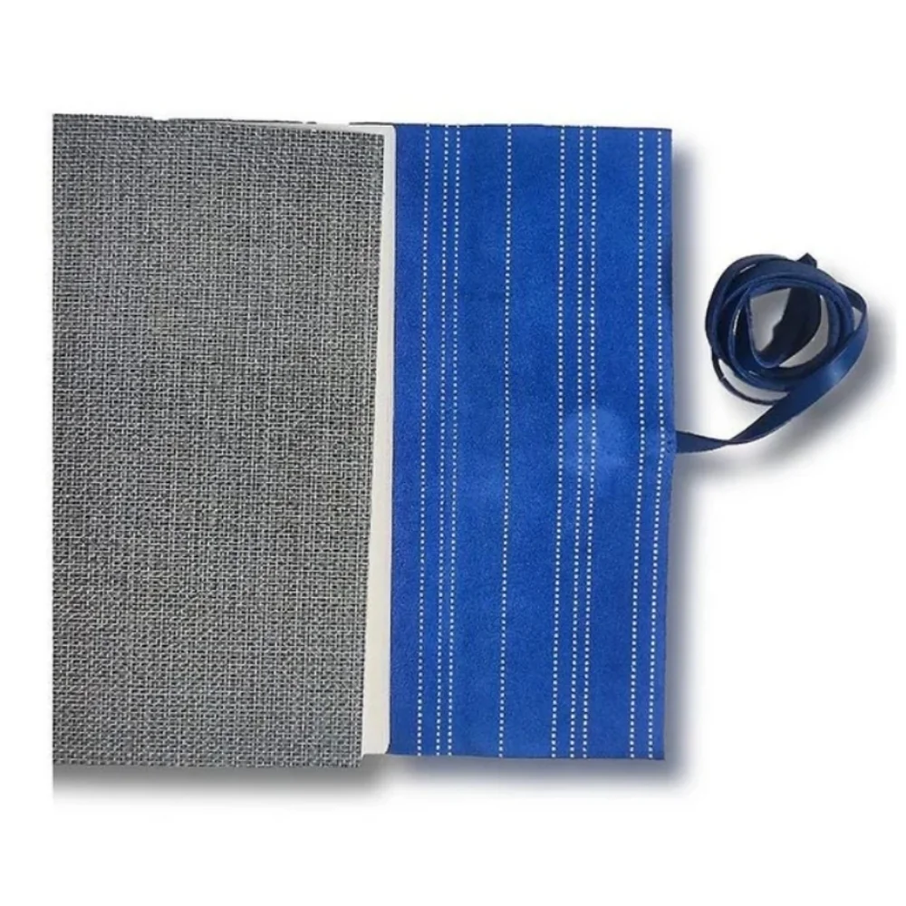 HANDSTITCHED BLUE SUEDE JOURNAL, SIZE 8